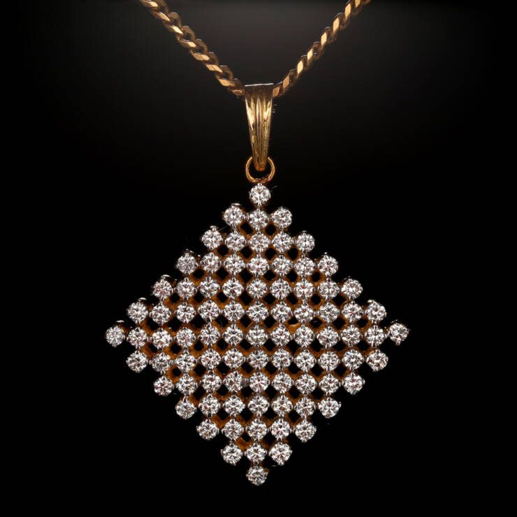 KMN  228 Geometric Trendy Diamond Pendant