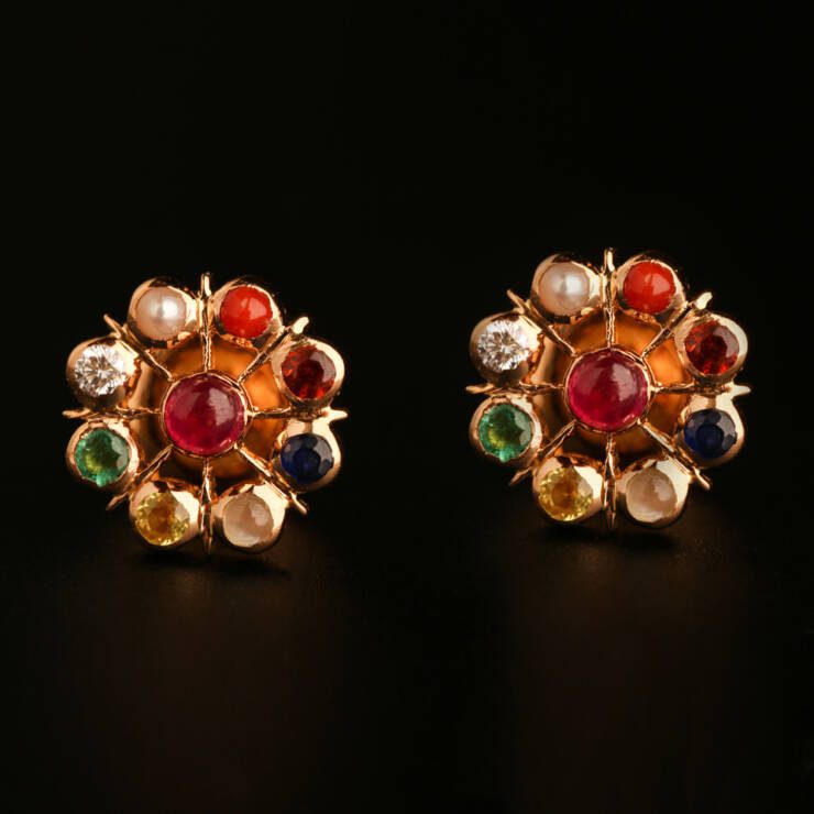 KMN 300 Classic Navaratna Earring