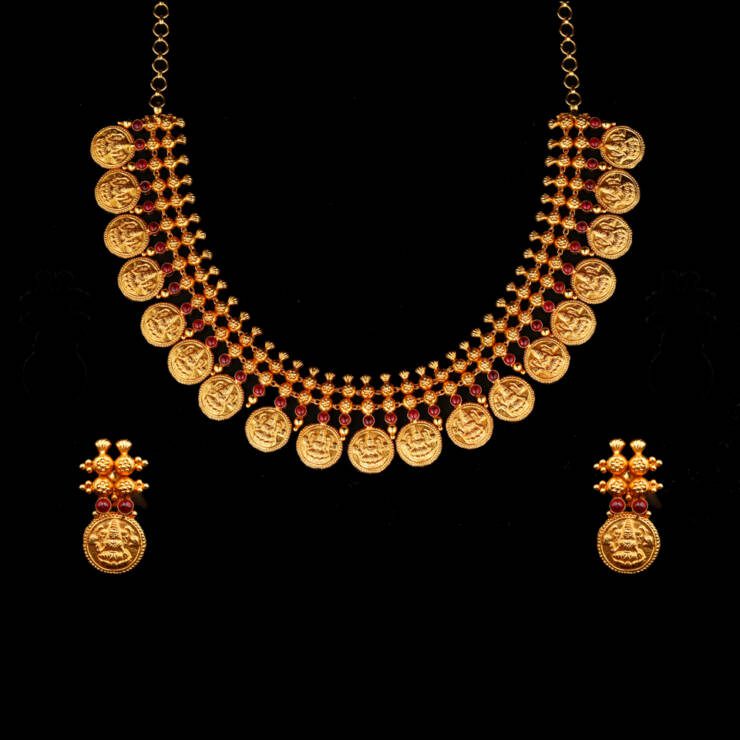 KMN 175 - Antique Lakshmi Kaasu Maalai