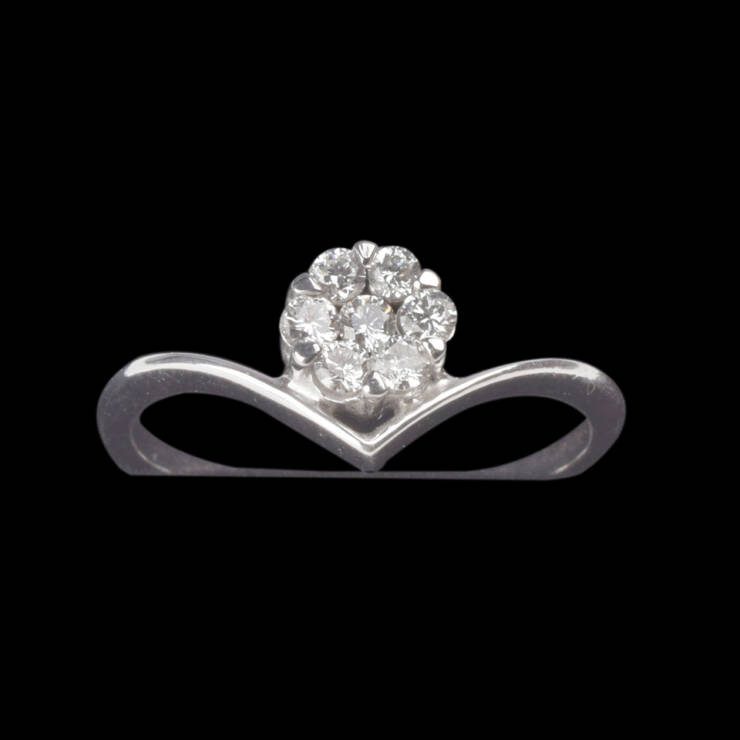 KMN 186 - Nakshatra Pattern White Gold Ring