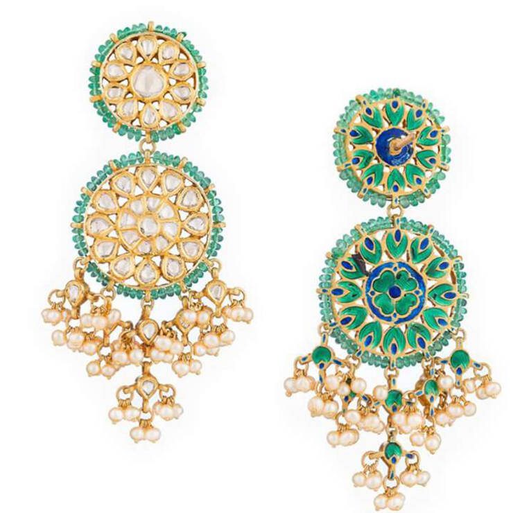 KMN 255 - Handcrafted Diamond Polki Drops