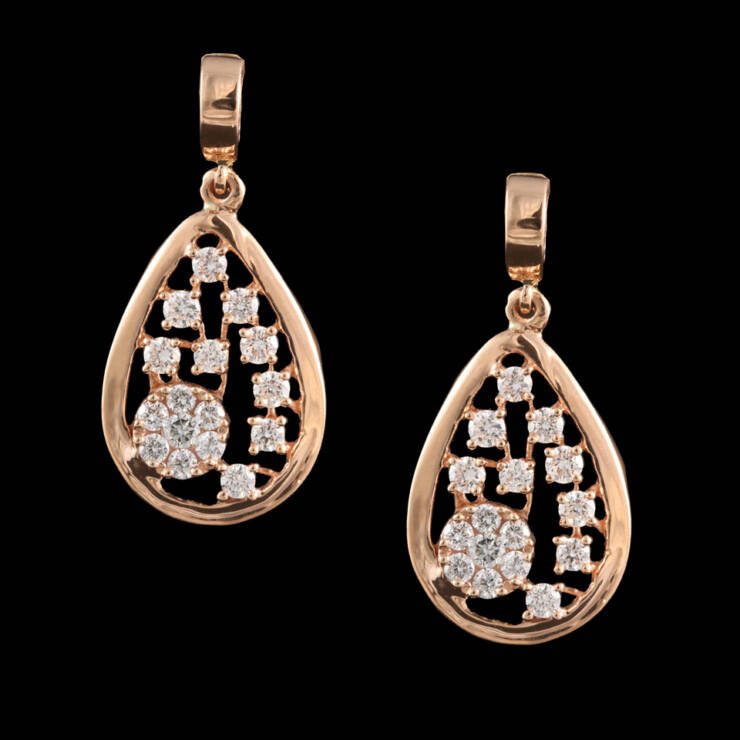 KMN 276 - Dazzling Rose Gold Diamond Drops